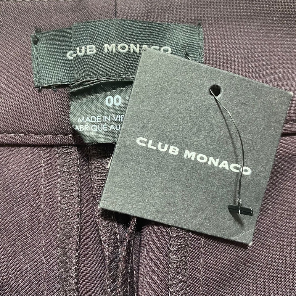 Club Monaco Women Cropped Kick Flare Size 00 Plum - Picture 9 of 13